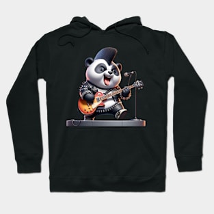 Punk Rock Panda - Electric Riffs - Hardcore Panda Musician Tee Hoodie